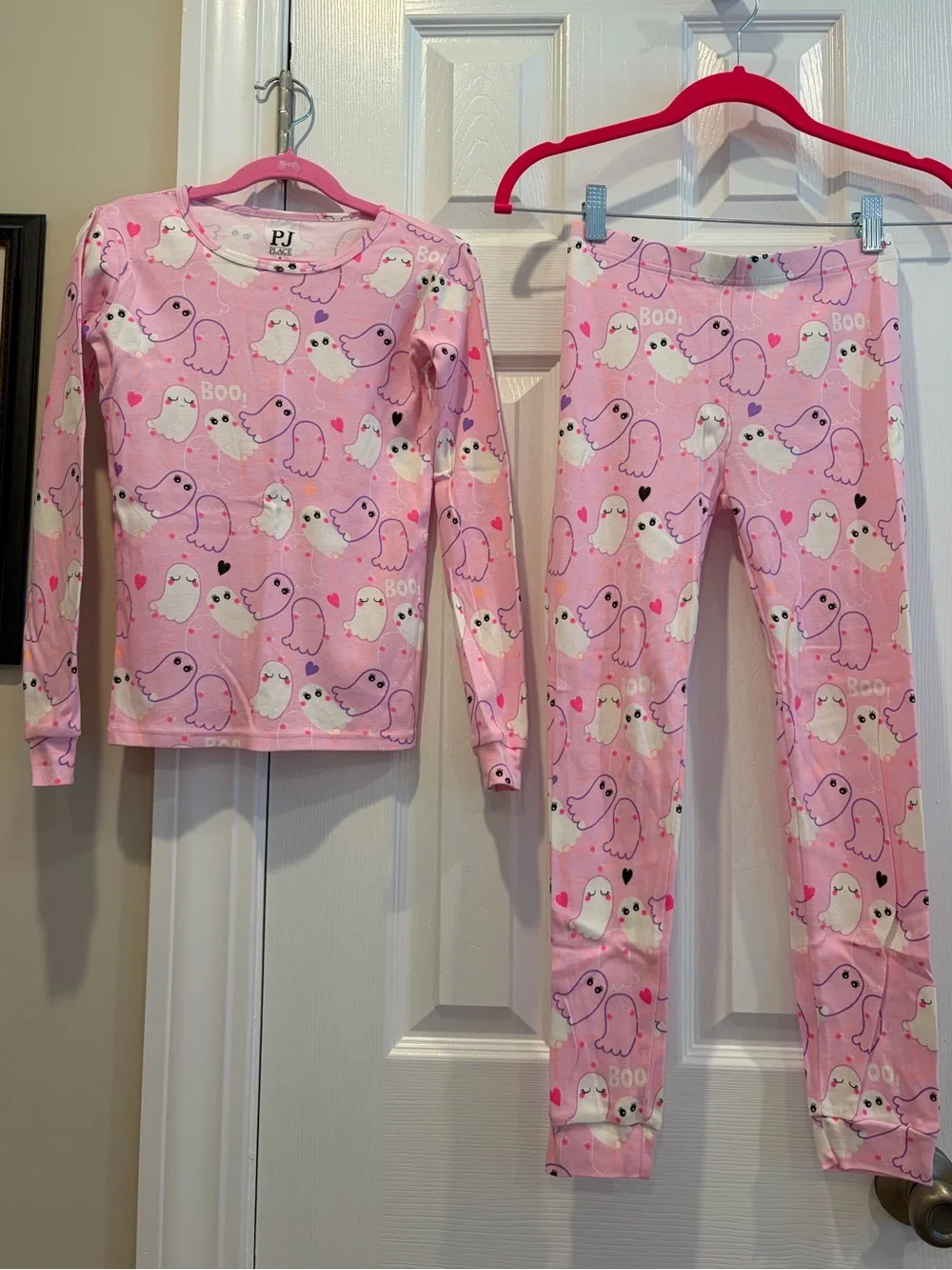 The Children’s Place Glow in the Dark Pink Ghost Print Pajama Set 👻🌟